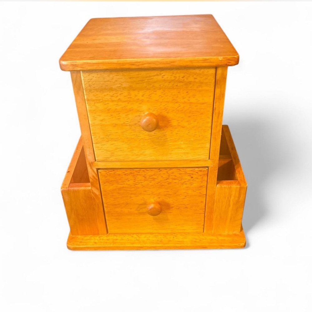 Wooden Storage Box with Drawers